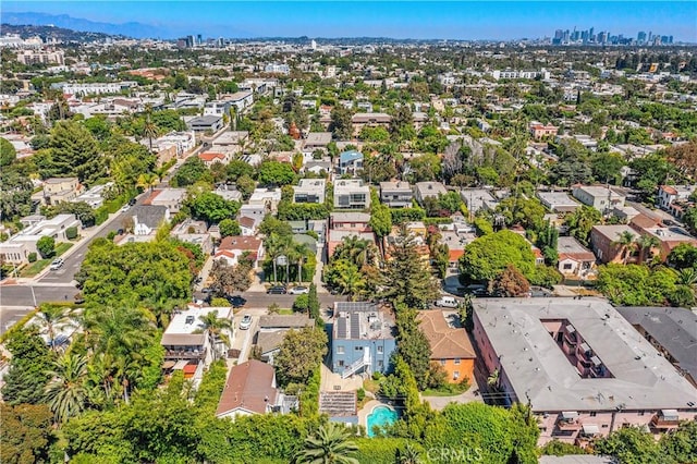 aerial view with a residential view