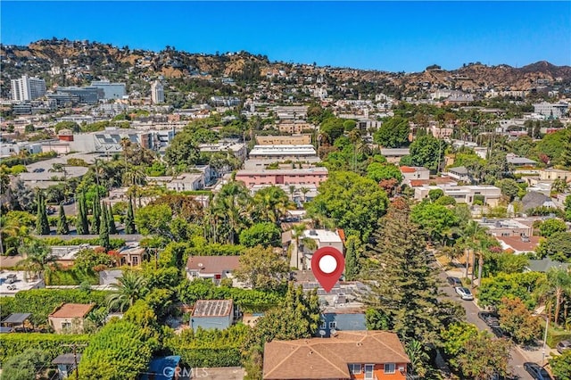 bird's eye view featuring a mountain view