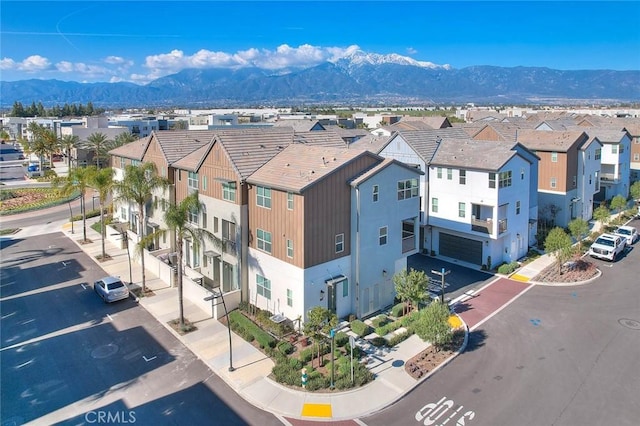 bird's eye view featuring a mountain view