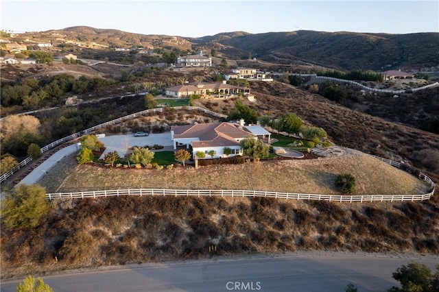 bird's eye view featuring a mountain view