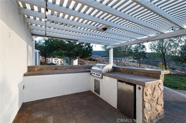 view of patio featuring area for grilling