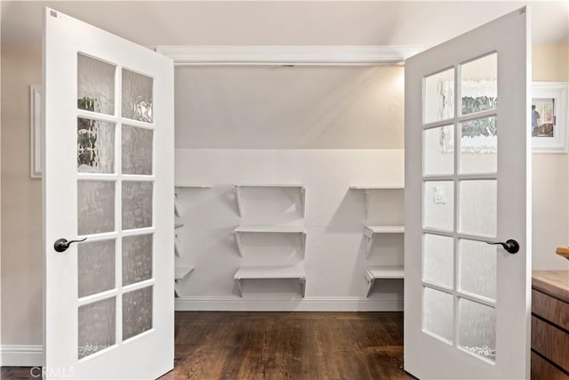 interior space featuring dark wood finished floors