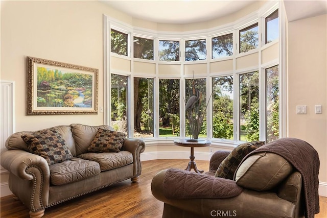 sunroom with plenty of natural light