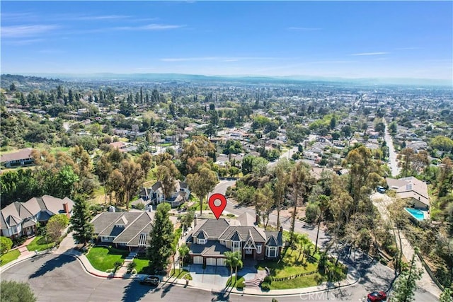 aerial view with a residential view