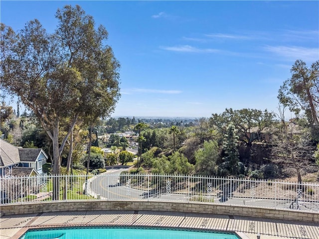 view of pool featuring fence and a fenced in pool