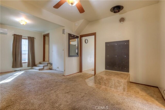 17193 Manzanita St, Stirling City, CA 95978 - interior space featuring tile patterned flooring, ceiling fan, and a wall mounted AC