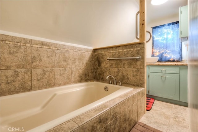 17193 Manzanita St, Stirling City, CA 95978 - full bath featuring vanity, a bath, and tile patterned floors