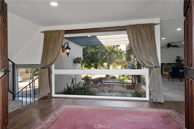 interior space with hardwood / wood-style floors