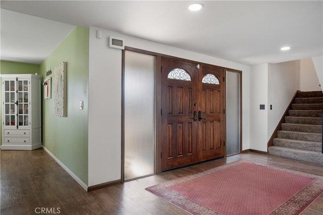 foyer featuring wood-type flooring