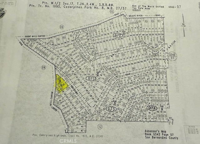 0 Burnt Mill Canyon Rd, Cedarpines Park CA, 92322 land for sale