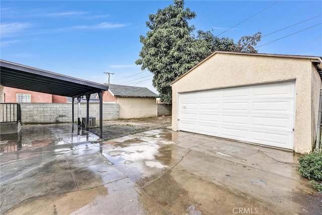 garage featuring central air condition unit