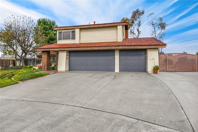 view of front property with a garage