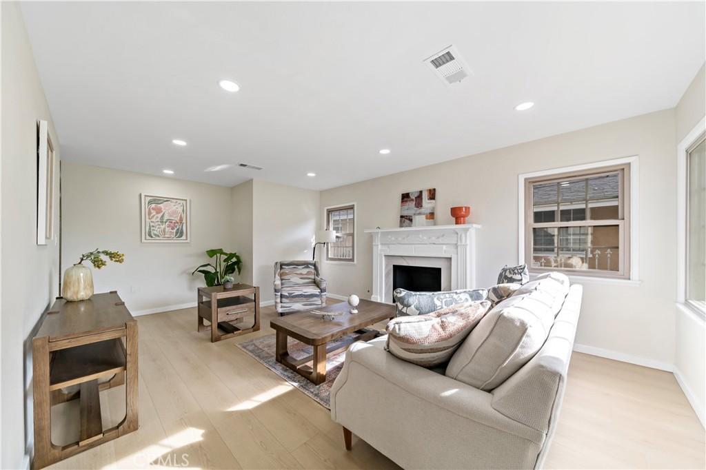 living room featuring light hardwood / wood-style flooring