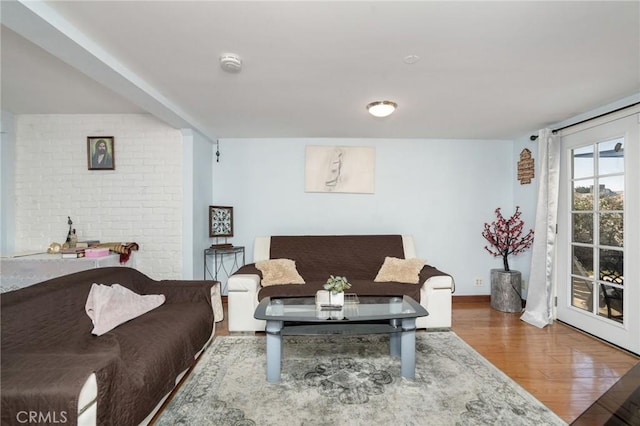 living room featuring hardwood / wood-style floors