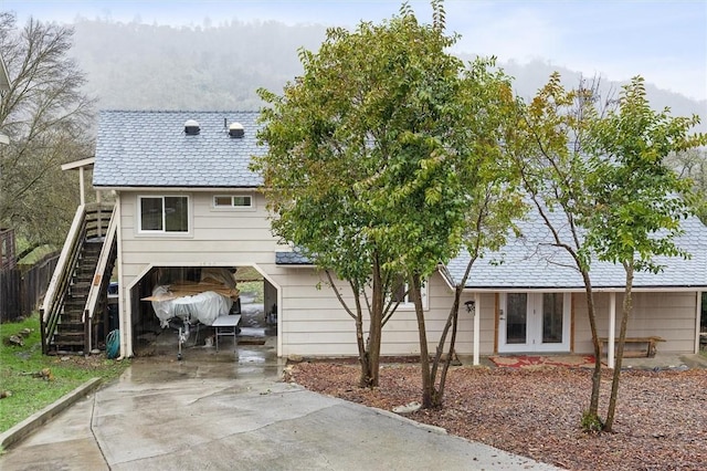 view of front of property with french doors