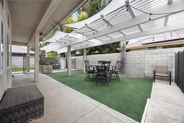 view of patio / terrace featuring a pergola