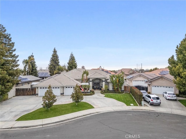 single story home with a garage