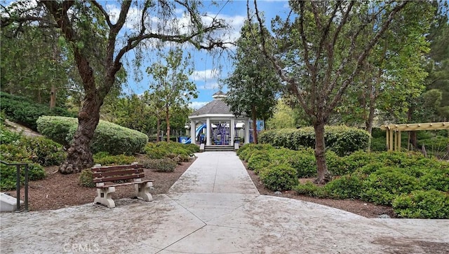 view of community featuring a gazebo