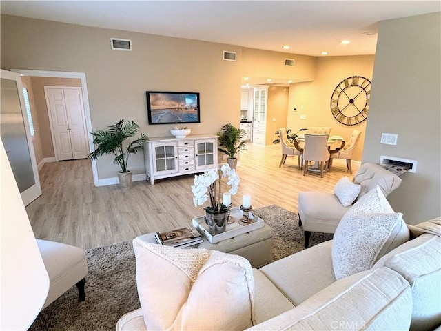 living room featuring hardwood / wood-style flooring