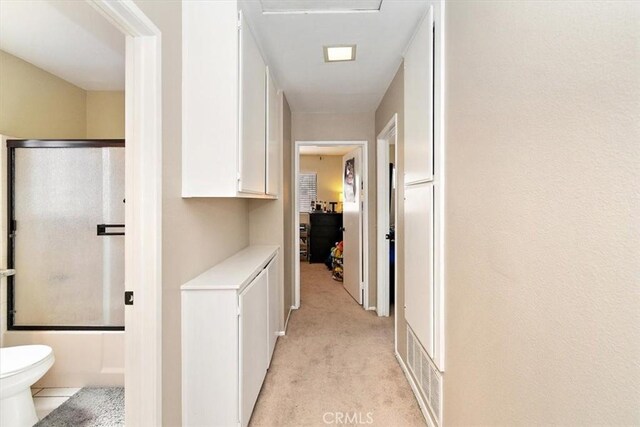 8556 Baldy Vista Dr, Rancho Cucamonga, CA 91730 - corridor featuring visible vents and light colored carpet