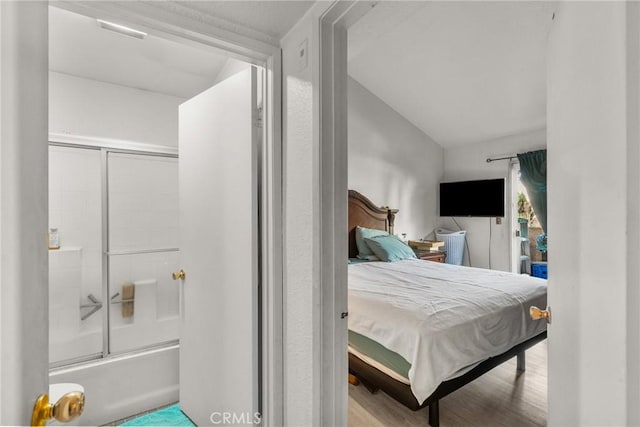 bedroom with light hardwood / wood-style floors