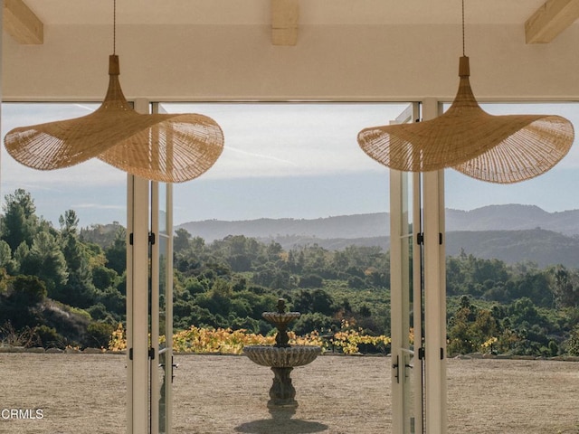 room details with a mountain view