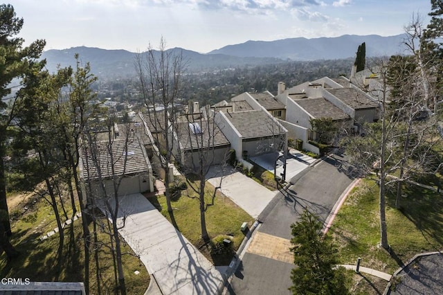 aerial view featuring a mountain view