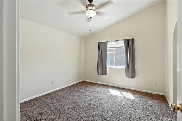 713 Vista Del Rey Dr, Atwater, CA 95301 - carpeted empty room featuring vaulted ceiling and ceiling fan