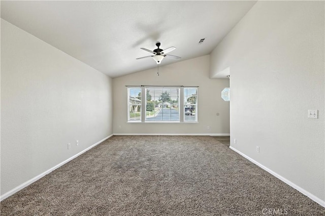 713 Vista Del Rey Dr, Atwater, CA 95301 - carpeted spare room with a ceiling fan and vaulted ceiling