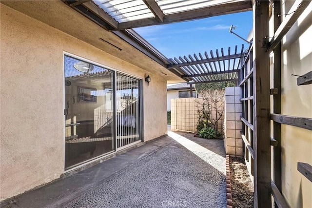 view of patio with a pergola