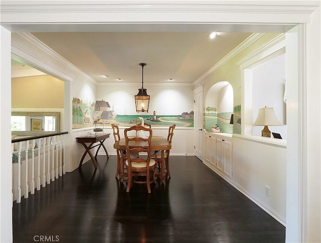 17 Barkentine Rd, Rancho Palos Verdes, CA 90275 - dining room featuring crown molding and dark hardwood / wood-style flooring