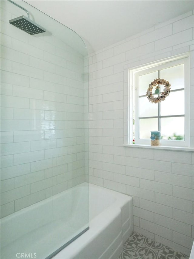 17 Barkentine Rd, Rancho Palos Verdes, CA 90275 - bathroom featuring tile patterned flooring, tiled shower / bath, and tile walls