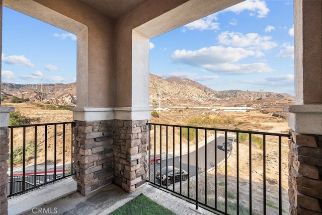 balcony with a mountain view