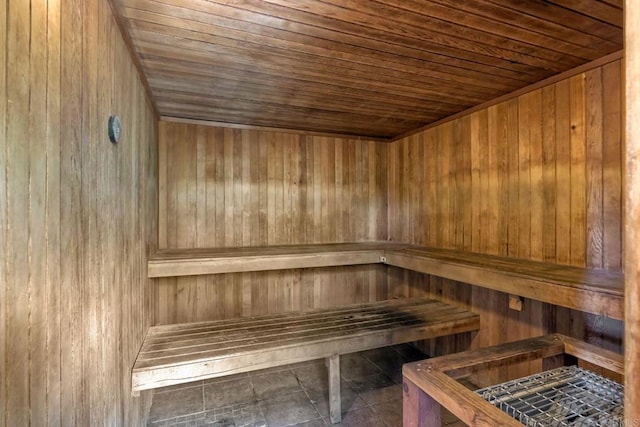 view of sauna / steam room featuring tile patterned floors