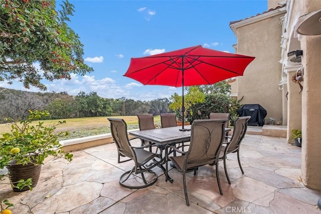 view of patio with area for grilling