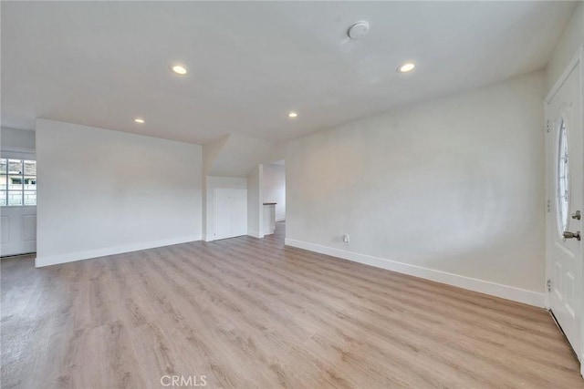 empty room featuring light hardwood / wood-style floors