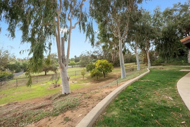 view of yard with fence