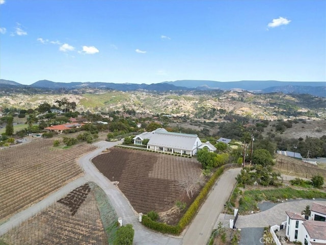 bird's eye view featuring a mountain view