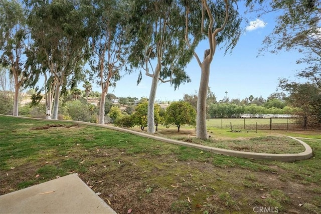 view of yard featuring fence