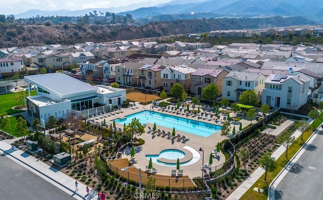 bird's eye view featuring a mountain view