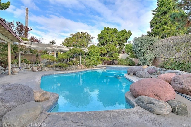 view of pool featuring a pergola