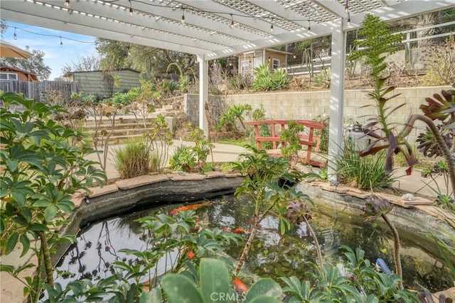 view of patio / terrace with a pergola