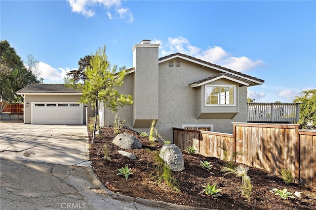 view of front of house with a garage