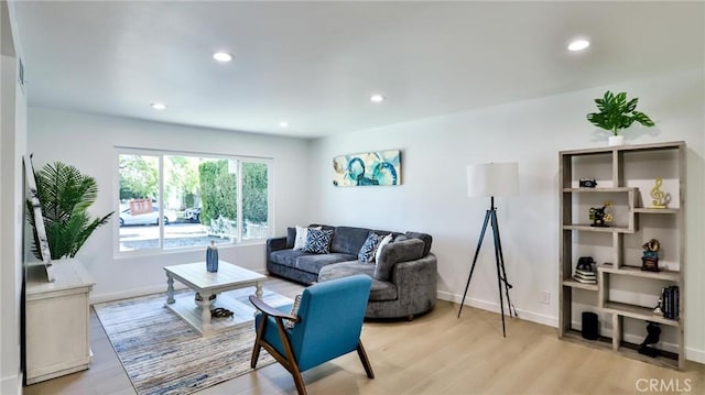 living room featuring light hardwood / wood-style floors