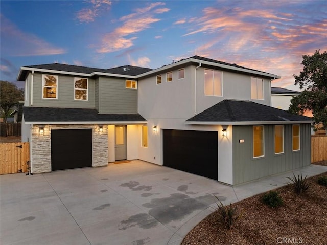 view of front of house featuring a garage