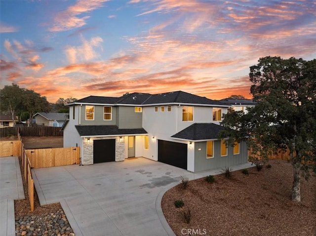 view of front facade with a garage