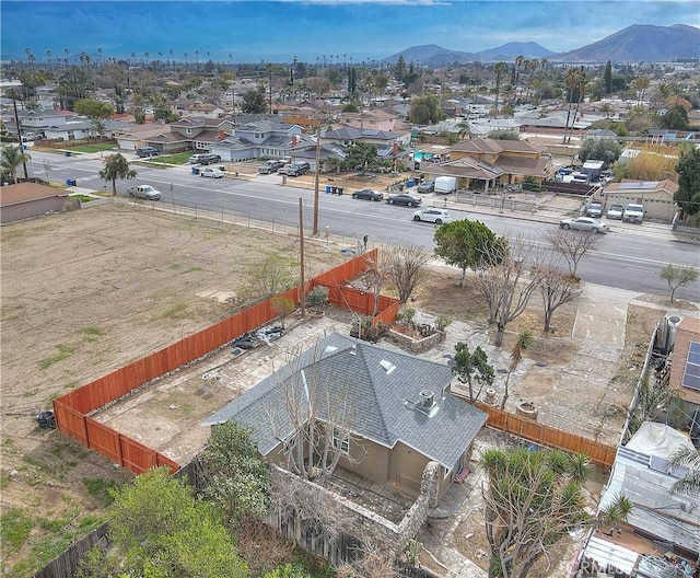 bird's eye view with a mountain view and a residential view