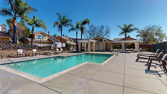 view of pool featuring a patio