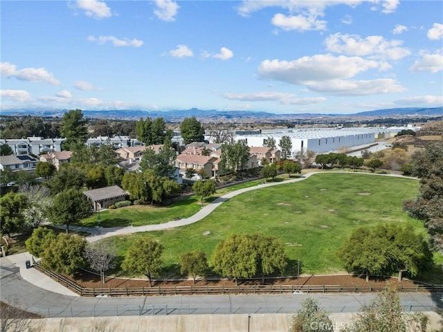 aerial view featuring a water view and a residential view