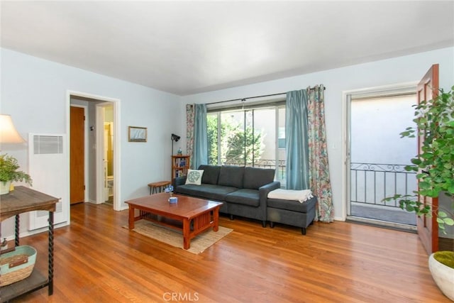 living area featuring light wood-type flooring